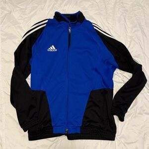 Adidas Full Zip Climacool Jacket Men's Medium  Blue Black 3 Stripe Logo